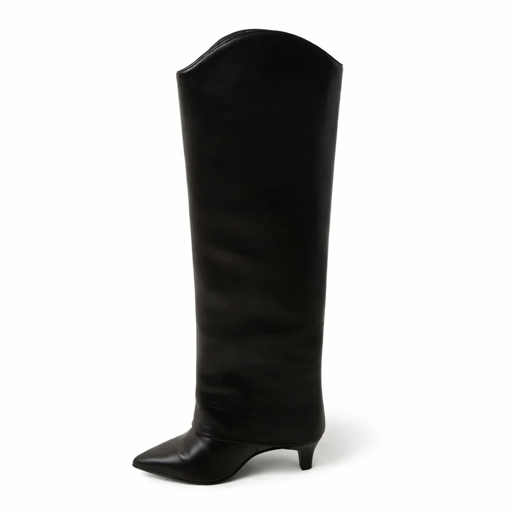 Schutz Maryana Cloak Black Leather Boots 8